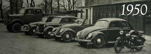Der Fuhrpark der Fahrschule Laberger anno 1950